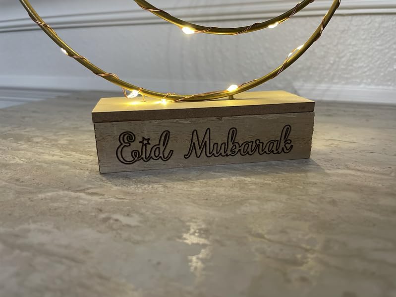 Eid Mubarak Crescent Moon Light - Ramadan Festival Hanging Lighted Decorations for Home Festival Eid Mubarak, Gifting, New Year Muslim, Allah Welcome Housewarming Festive Stylish