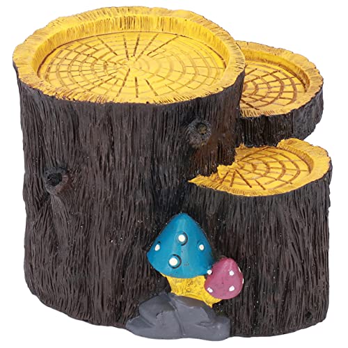 1 Piece Artificial Aquarium Stump, Resin, Food Platform, Stable, Realistic Design, Terrarium Cave Ornament for Shelter