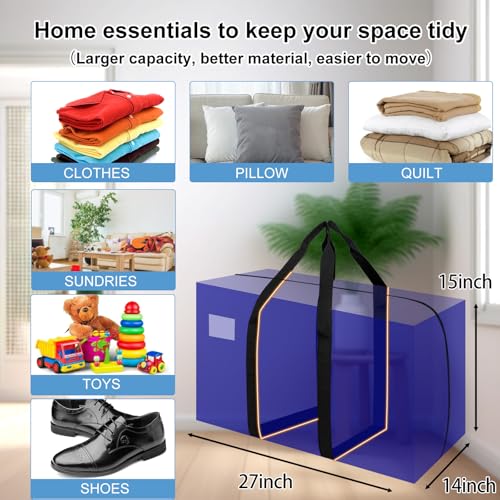 Krysty 8-pack Moving Bags and Large Storage Bags with Strong Handles，Durable Zippers，Heavy Duty Moving Bags for Space Saving and Moving Supplies