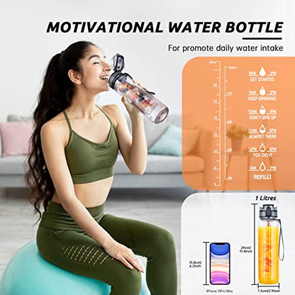 UTEBIT 32 OZ Fruit Infuser Water Bottle, Clear | Time Maker - style: 32OZ