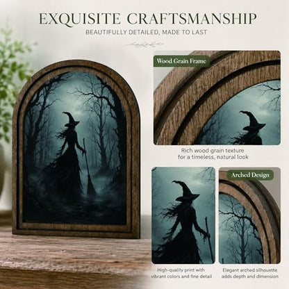 Witch Forest Halloween Arched Table Sign - color: Dark Forest Witch