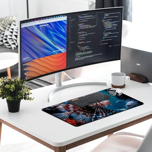 Large Size Gaming Mouse Pad Fish in Fish Tank Desk Mat Non-Slip Base Waterproof Desktop Writing Pad for Office Home - color: Fish in Fish Tank, size: 40X75cm