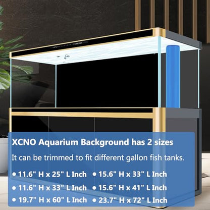 XCNO Aquarium Background for Fish Tank Wallpaper Black Blue Poster 24x72 in | Double-Sided Solid Colors, Glue-Free, Smooth Surface, Waterproof PVC, Easy to Intall and Clean, Simple to Trim, Reusable - size: 23.6" H x 72" L