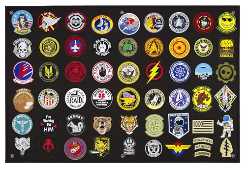 Tactical Patch Display Panel Holder Board for Military Army Combat Morale Uniform Hook and Loop Emblems, 24 Inches x 36 Inches (Medium), No Patches Included - color: Black, Medium