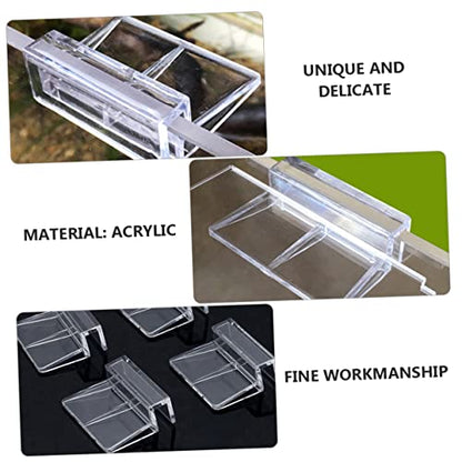 10-Pack Acrylic Support Brackets for Fish Tanks Adjustable Glass Clips Compatible 10-12mm Thick Glass Sturdy Aquarium Supplies
