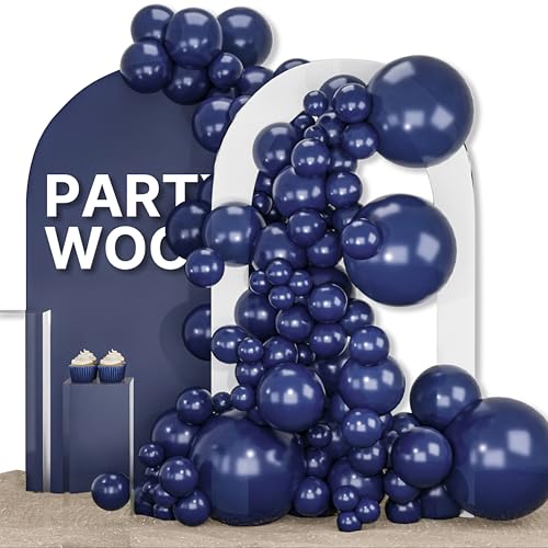 PartyWoo Navy Blue Balloons 155pcs Dark Blue Color Different Sizes - color: Blue-z90, size: 5/10/12/18 inch
