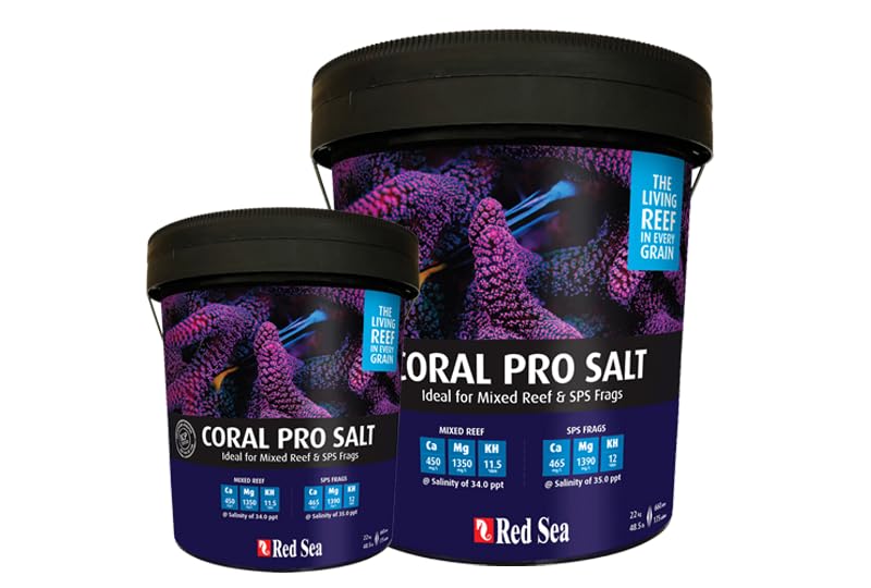 Red Sea Coral Pro Reef Salt Mix Small Bucket - Makes 55 Gallons Complete Marine Saltwater Aquarium Advanced Formula Optimal Coral Health & Stability