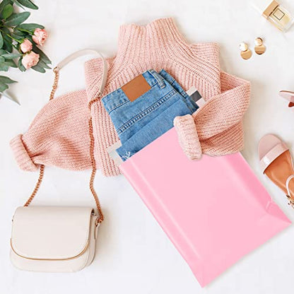 Metronic Poly Mailers 12x15.5 100 Pack, Self Seal Shipping Bags for Clothes | Strong Adhesive Waterproof Tear-resistant Mailing Envelopes, Packaging Bags for Boutiques, Small Business, Light Pink - size: 12x15.5 100PC