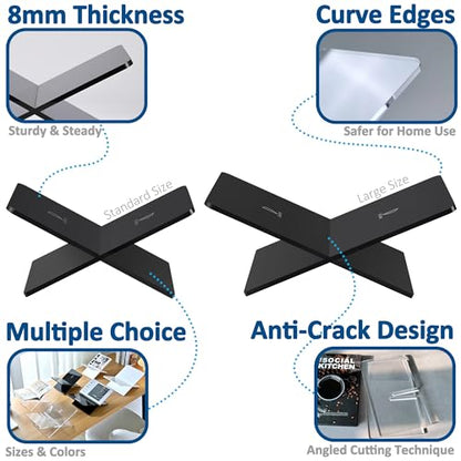 Acrylic Book Stand 15 x 9 x 6 in - Large Open Display for Cookbooks, Art, Bible, Guest Books - Coffee Table Reading Stand - Black - color: Black, size: Large