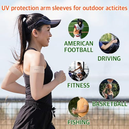 Nutriadvisor Dalot Skin color Natural Sun Protection Arm Sleeves for Women Men - color: Arm Sleeves