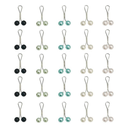 25 Pcs Hijab Pins,Multicolor Headscarf Pearl Pins Safety Scarf Clips for Muslim Women, Shawl, Sweater & Wedding Dress Accessories