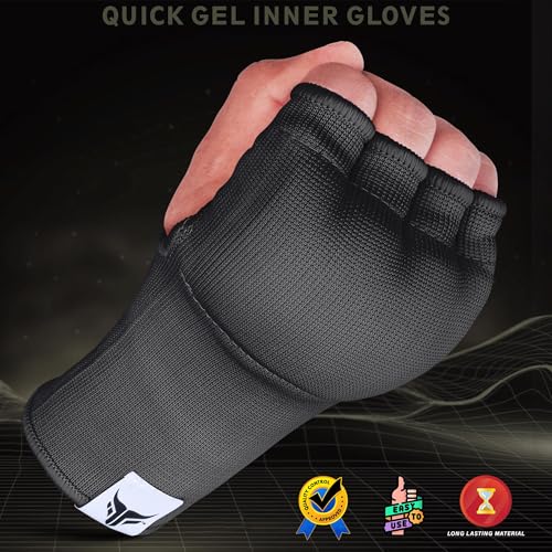 Mytra Fusion Inner Gloves Elastic Quick Easy Gel Padded Boxing Hand Wraps for Men & Women Boxing Wraps for MMA, Muay Thai, Kickboxing, Punching and Martial Arts - size: Large-X-Large