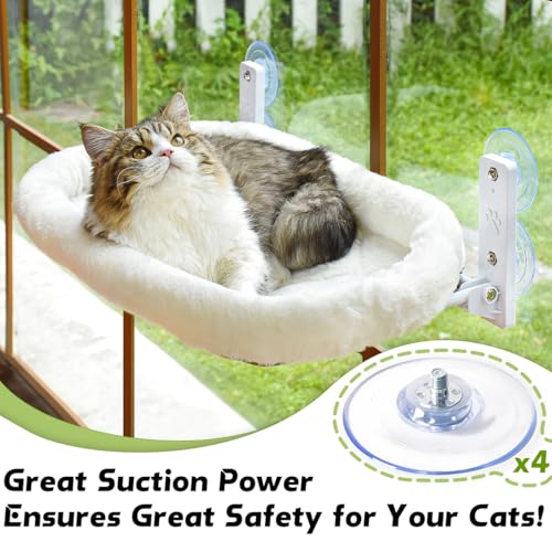 AMOSIJOY 4 Pack Cat Window Perch Strong Replacement Suction Cups with Screw | Extra Strong Adhesive, Reusable and Removable, Suitable for Cordless & Foldable Cat window perch