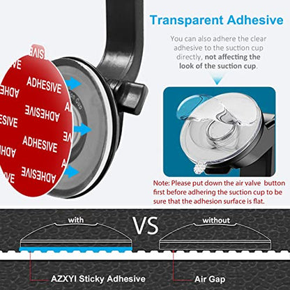 AZXYI Very High Bond Sticky Adhesive, 6 Pack Dashboard Pad Mounting Disk Adhesive Replacement Kit, Double-Sided Stickers for Suction Cup Dashboard Phone Holder & Windshield Car Mount