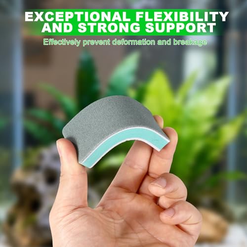 6pcs Fish Tank Cleaning Tools, Double-Sided EVA Aquarium Sponge Brush Glass Aquarium Scrubber Cleaner Sponge for Home Kitchen Office Car Glass