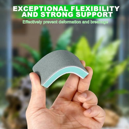6pcs Fish Tank Cleaning Tools, Double-Sided EVA Aquarium Sponge Brush Glass Aquarium Scrubber Cleaner Sponge for Home Kitchen Office Car Glass