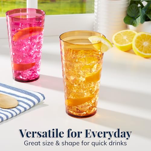 US Acrylic Splash [Set of 16] 18 ounce Plastic Stackable Water Tumblers in Jewel Tone Colors Value Set of Drinking Cups, Reusable, BPA-free, Made in the USA, Top-rack Dishwasher Safe - color: Jewel Tone