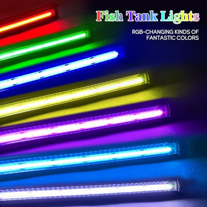 Fish Tank Bubbler Light for Aquarium: 2-in-1 Aquarium Grow Light with APP & Remote Control for Aquatic Pet Enthusiasts - RGB Changing Fish Lamp for 2-5 Gollon Freshwater Saltwater Tank Decor - size: 5.3 inch Bubbler