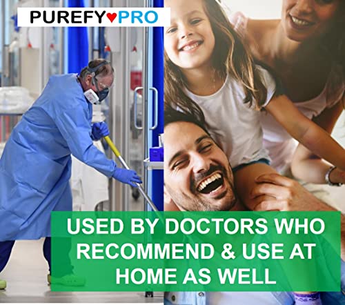 Purefypro Disinfectant Airesol Spray (14oz, 2 Pack) Eliminate 99.9999% Norovirus, HIV, Hepatitis, Flu, Monkeypox Viruses, MRSA, VRE, E Coli, Fungi. No Residue. No Rinse. Suitable for All Surfaces. - size: 14 Ounce (Pack of 2)