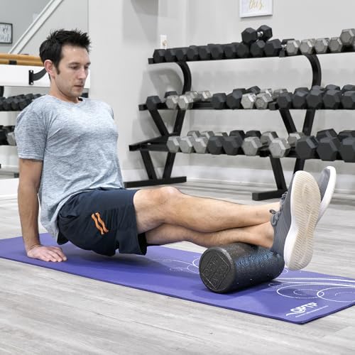 OPTP AXIS Firm Foam Roller, High Density Foam Roller for Physical Therapy, Yoga, Pilates, Fitness Exercise and Sports Training (Black, 12" X 6" Round) - color: Black - 12" X 6" Round