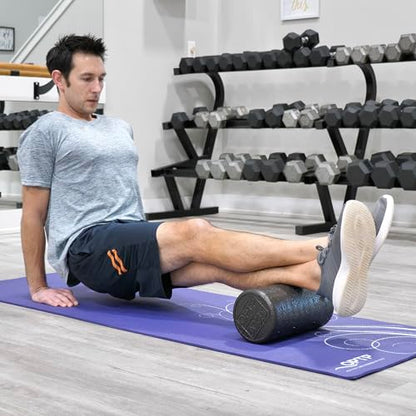 OPTP AXIS Firm Foam Roller, High Density Foam Roller for Physical Therapy, Yoga, Pilates, Fitness Exercise and Sports Training (Black, 12" X 6" Round) - color: Black - 12" X 6" Round
