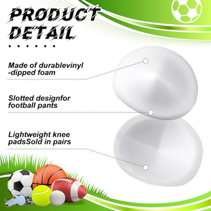 Meooeck 12 Pair Low Rise Knee Pads White Inserts Light Knee Pad Saver for Youth Men Women Kids Adult Football Basketball Volleyball