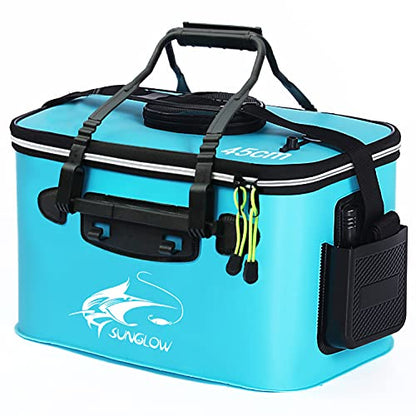 Grneric Fishing Bucket, 6Gallon/8Gallon/10Gallon Foldable Fish Bucket,Live Fish Container Multi-Functional Live Fish Bait Bucket,Outdoor Camping EVA Fishing Bag and Fish Protection Bucket - color: 30l/8gallon(blue)