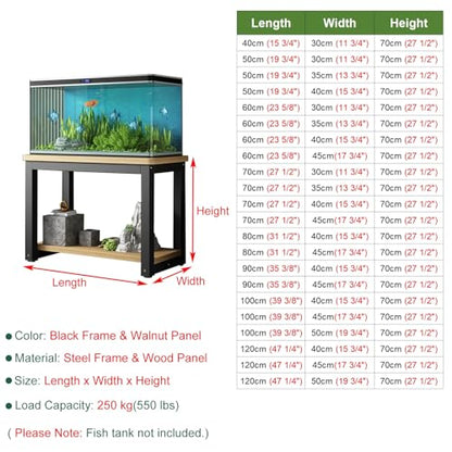 Fish Tank Stand,Fish Tank Stand with Non-Slip Mats, Black Aquarium Cabinet for Living Room, Turtle & Reptile Table, Sturdy 50x30cm Fish Tank Furniture - color: A, size: 50x30cm(19 3/4"x11 3/4")