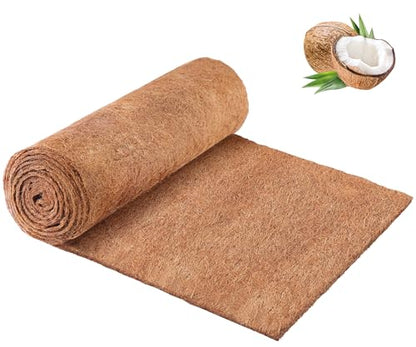 Remiawy Coco Liner Fiber Roll, 16 x 40 Inch Natural Coconut Coir Liner Sheet Coco Mat for Planter Flower Basket, Garden Decoration, Reptile Carpet, Animal Pet Pad, Window Box, DIY Moss Pole, Tortoise - size: 16X40 Inch