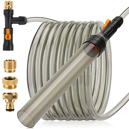 hygger Upgrade Aquarium Water Changer Kit, Semi-Automatic Fish Tank Gravel Cleaner, with 33 FT Water Hose, Flow Control Valve - size: 33FT