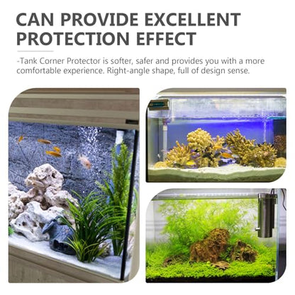 6pcs Silicone Fish Tank Corner Guards Soft Right-Angle Edge Protectors for Aquarium and Pet Carrier Safety Bumpers, Medium Black, Furniture Corner Proofing for Home Use