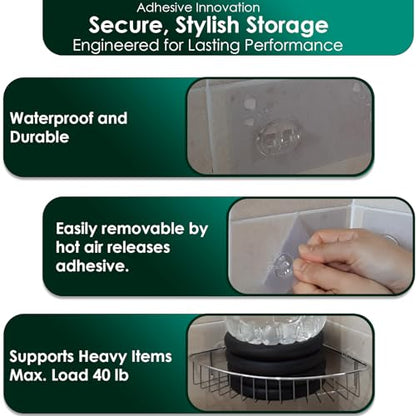 Shower Caddy Adhesive Replacement Stickers Sticker Shelf Basket Strips Suction Hooks Large Strong Hook (Transparent - 6 Packs) - color: Transparent - 6 Packs