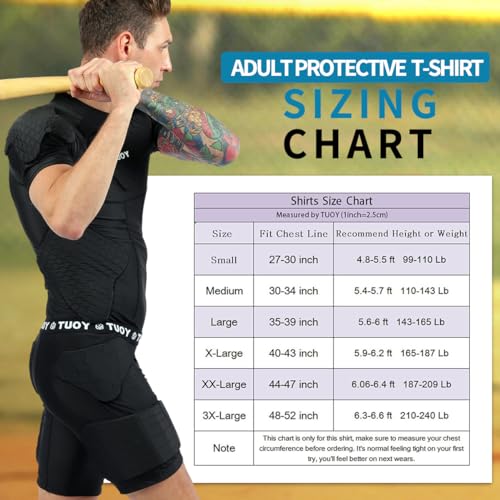 Mens Football Rib Protector with Pads Adult Protective Undershirt Heart Guard for Softball Rugby Lacrosse - size: Medium