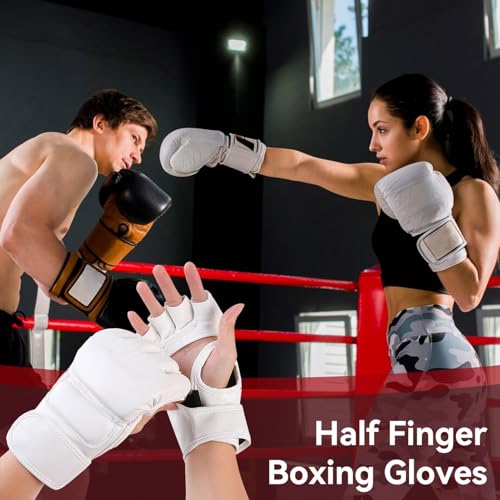 MMA Sparring Gloves for Men Women, Open Palm Training Boxing Gloves for Grappling, Kickboxing, Muay Thai, Punch Bag, Taekwondo, Martial Art, Fighting, Karate Mitts