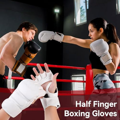 MMA Sparring Gloves for Men Women, Open Palm Training Boxing Gloves for Grappling, Kickboxing, Muay Thai, Punch Bag, Taekwondo, Martial Art, Fighting, Karate Mitts
