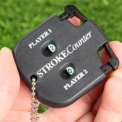 Black Golf Stroke Shot Putt Score Counter Golf Accessories, Two Digits Scoring Keeper with Key Chain Golf Training Aids Golf Club Bag Accessories