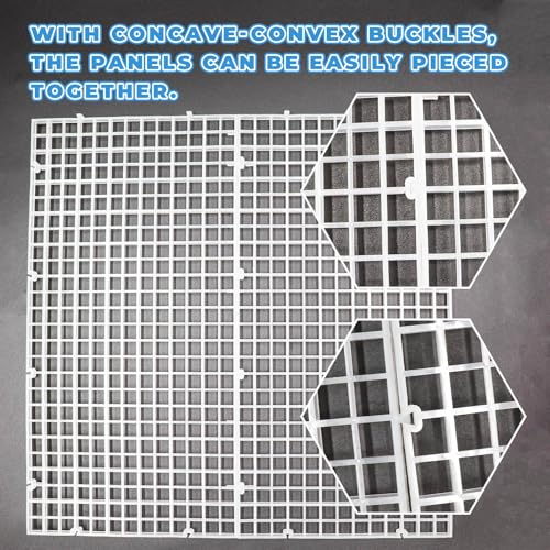 12 Pack Transparent Acrylic Tank Lid with Clips, Aquarium Lid Hood, Fish Tank Top Cover, Breeder Tank Lid, Acrylic Grid Panel Fish Tank Lid, Aquarium Cover Lid - color: Transparent, size: 12 Pacs