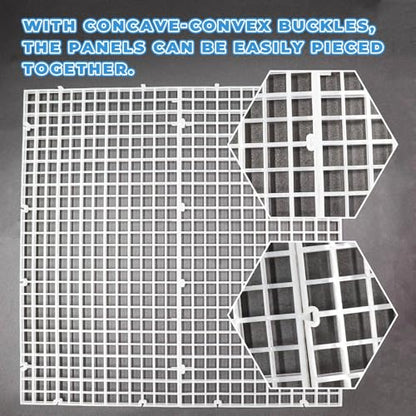 12 Pack Transparent Acrylic Tank Lid with Clips, Aquarium Lid Hood, Fish Tank Top Cover, Breeder Tank Lid, Acrylic Grid Panel Fish Tank Lid, Aquarium Cover Lid - color: Transparent, size: 12 Pacs