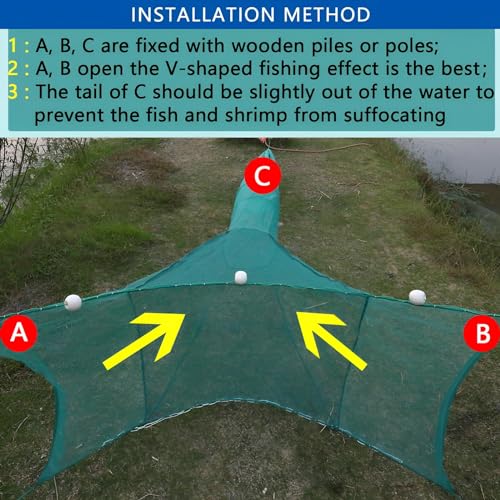 Crab Trap Shrimp Trap Shrimp Net Fish Trap Lobster Trap Minnow Trap Collapsible Portable Net Crab Net Large Inlet with Float and Heavy Duty Chain for Catching Crabs Lobsters Fish - size: 8M