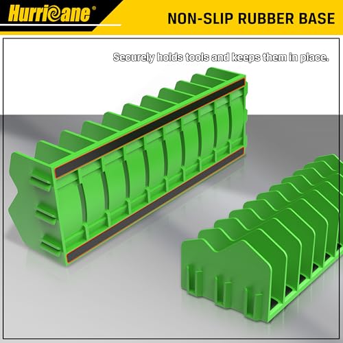 HURRICANE Plier Organizer Rack, 10-Slot Pliers Rack with Non-Slip Rubber Base, Tool Organizer, Tool Drawer Toolbox Storage, Green, Extendable Design, Fit 3” H, 1 Pack - color: green