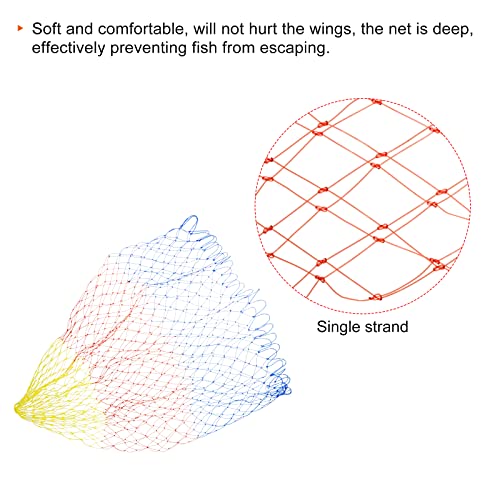 PATIKIL Fishing Net Replacement, Dia.17.7" Nylon Landing Net Replacement Mesh for Freshwater Saltwater Fishing, Multicolor