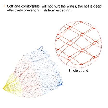 PATIKIL Fishing Net Replacement, Dia.17.7" Nylon Landing Net Replacement Mesh for Freshwater Saltwater Fishing, Multicolor