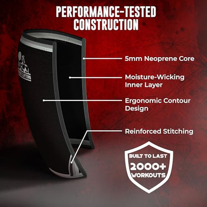 Elbow Sleeves (1 Pair) for Weightlifting, Powerlifting & Cross-Training - 5mm Neoprene Support for Men & Women - size: XX-Large