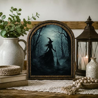 Witch Forest Halloween Arched Table Sign - color: Dark Forest Witch