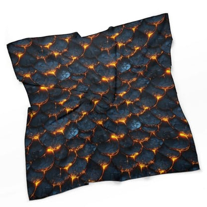 Women’s Square Scarf 27"x27", Lightweight Chiffon Satin Feel Fashion Scarf for Neck Hair Band Head Wrap Bag Accessory - color: Dragon Scale Glow Effect