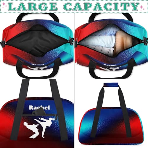 Personalized Martial Art Bag Duffel Bag for Girls, Custom Taekwondo Karate Bag Overnight Bags for Travel Weekender Practice White Battle - color: Option 2