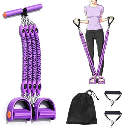Bands for Foot Pedal Resistance Band with Handles Sit up Exercise | Adjustable Multifunction Bands, for Home Yoga Workout Fitness/Abdomen Waist Arm Leg Strength Slimming Training Bodybuilding