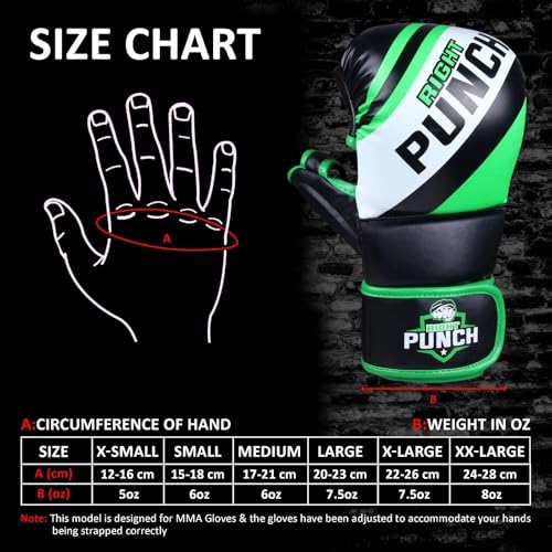 Hybrid MMA Sparring Gloves for Grappling, Kickboxing, and Open Palm Martial Arts - color: Green, size: Small