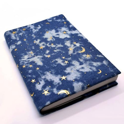 BLBMH A5 Fabric Book Cover for Paperback Journal Notebook Women - Denim - color: Denim, size: 8.3in