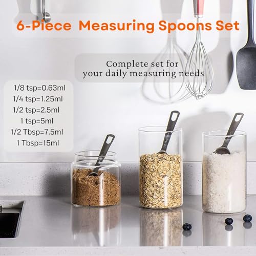 11PCS Measuring Spoons Set Stainless 1 tbsp, 1/2 tbsp, and 1-1/16tsp Steel Measuring Spoons for Cooking Baking Spice Jars and Liquid Ingredients - size: 11 Pcs